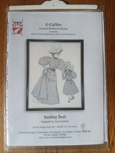 X Calibre Sunday Best Counted Blackwork Design Pattern Only - Picture 1 of 2