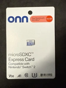 🎮 Onn MicroSD Express Card 512gb BRAND NEW (Compatible With Nintendo Switch 2)✅ - Zdjęcie 1 z 2