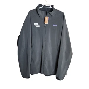 Patagonia Adze Jacket Mens 2XL Black Softshell Wind Rain Resistant Full Zip Logo - Picture 1 of 11