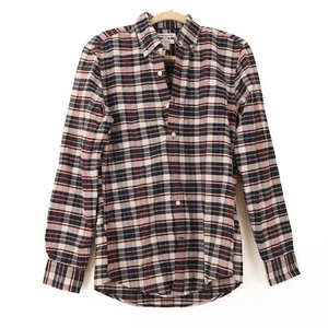 Essentials Mens Slim Fit Oxford Shirt S Plaid Navy White Casual Office NEW B8 - Picture 1 of 5