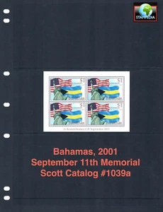 1/3 off $18.00 Scott Value - 2002 BAHAMAS 9-11 September 11th WTC CV MNH NH UMM - Picture 1 of 4