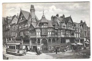 CHESHIRE - CHESTER, DAS KREUZ 1905 Postkarte Straßenbahn - Bild 1 von 1