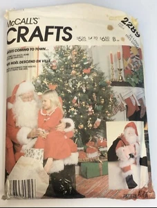 Santa Costume Bag & Doll Size XL 46-48 M2289 Cut 80s Sewing Pattern Christmas - Picture 1 of 2