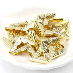 20x Gold Tone Vintage Metal Book Corner Guards Scrapbook Menu Notebook: 20mm: UK - Picture 1 of 7