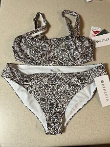 Athleta NWT 2pc Aqualuxe 36 B/C Batik Bra Sized Bikini Top & Sz L Bottom - Picture 1 of 10