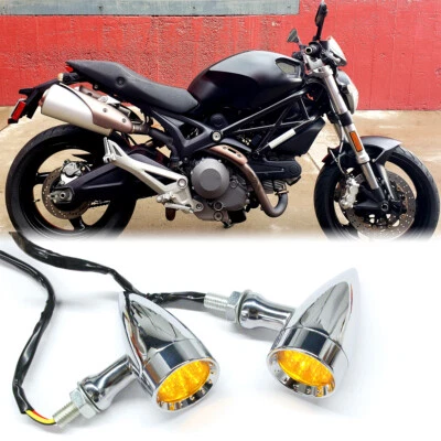 2 PIEZAS 10mm LED luz de señal de giro ámbar indicadores para Ducati Monster 696 797 821 Foto 1 de 4