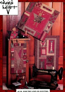 For the Love of Quilting Wanddecke Muster Folk Country Engel Stern Herz Spulen - Bild 1 von 3