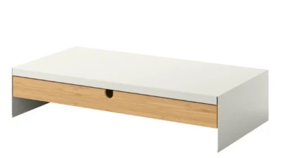 Desk Riser with Drawer Steel/Natural Bamboo Wood Black or White Ikea ELLOVEN - Image 1 of 4
