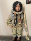 Large Native American Doll Traditional Clothes Porcelain Face And Limbs