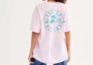 Camiseta para mujer French Riviera Costa Azul rosa de gran tamaño gráfica talla XL NUEVA CON ETIQUETAS - Imagen 1 de 12