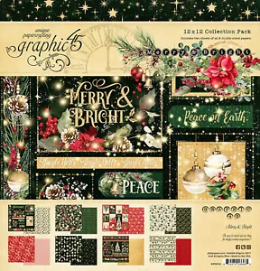 Graphic45 MERRY & BRIGHT 12 x 12 PAPIERPACKUNG Scrapbooking 16 BLATT - Bild 1 von 9