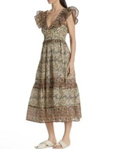 Vestido midi de algodón Sea New York Marlee floral ajustado Cottagecore 2 nuevo con etiquetas - Imagen 1 de 7