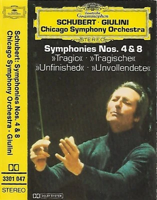 Schubert Symphonies Nos. 4 & 8  CASSETTE ALBUM Giulini, Chicago Symphony Orch - Image 1 of 4