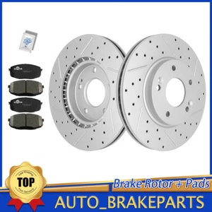 Pastillas de freno rotores perforados delanteros para Hyundai Elantra GT Kona Kia Forte Soul - Imagen 1 de 7