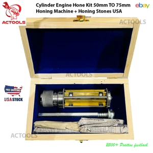 NEW Cylinder Engine Hone Kit 50mm TO 75mm Honing Machine + 4 Honing Stones - Imagen 1 de 15