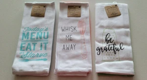 2 Pack Kitchen Dish Towels Set of 3 Tea 16 x 28 Linen Cotton 6 Towels Kitchen - Picture 1 of 12