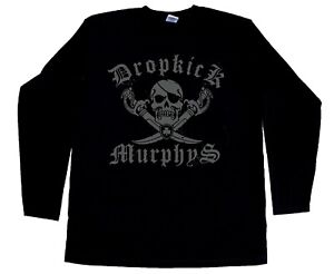 DROPKICK MURPHYS JOLLY ROGER IRISH PUNK SHORT - LONG SLEEVE BLACK T-SHIRT 345XL