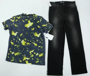 Boys 2 Piece Short Sleeve Graphic Tee Relaxed Fit Jeans Outfit Sz 14 NEW - Picture 1 of 4