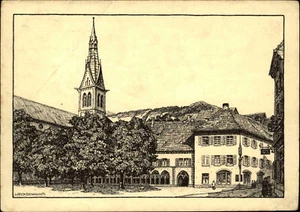1943 sello Haslach Kinzigtal en postal Freiburgo casa parroquial, 2. Correo de campaña de la Segunda Guerra Mundial. - Imagen 1 de 2