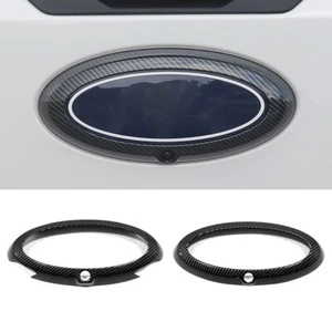 Carbon Fiber Front Rear Logo Emblem Badge Cover Trim For Ford Ranger 2023 2024 - Picture 1 of 13