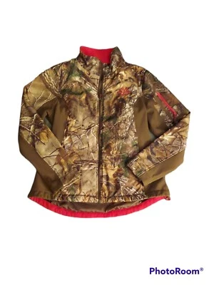 Jaqueta Realtree Extra Feminina Leve Soft Shell Outdoor Camuflagem Vermelha Caminhada Tamanho G - Imagem 1 de 4
