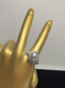 VINTAGE 925 MG STERLING SILVER ROPE RING SIZE 7 - Picture 1 of 24