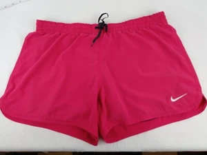 Nike Dri-Fit Women’s Boxer Lined Running Shorts Size L Large Magenta/ Red String - Picture 1 of 22