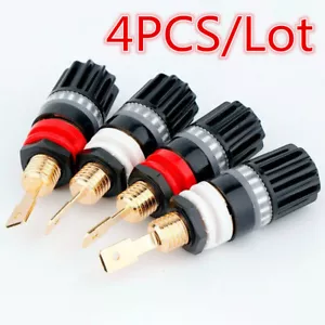 4PCS/Lot Binding Post Audiophile Amplifier Speaker Terminal Cable Connector Plug - Picture 1 of 14