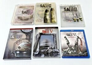 SAW 1-6 Set DVDs 6 Movies! 8 DVDs Many unrated, uncut Director's Cut, 1 Blue Ray