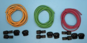 3 sets, 3 different colors of Elastic NO Tie Shoe Laces - Picture 1 of 6