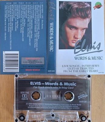 Elvis Presley - Words & Music 1997 Aussie Only 16 (10 Elvis) Track Cassette  EX - Image 1 of 2