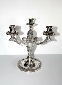 CHANDELIER CANDELABRE 3 BRAS FEU LUMIERE EN BRONZE ARGENTÉ CHRYSALIA TETE AIGLE - Imagen 1 de 8