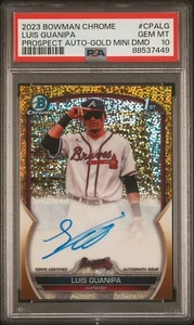 2023 Luis Guanipa bowman chrome 1st auto Gold Mini Diamonds 12/50 PSA 10 - Picture 1 of 2