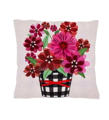 Buffalo Check Flower Pot Pillow Cover 18 x 18 - Image 1 of 3