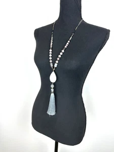 ANTHROPOLOGIE NAKAMOL Women’s 19” Boho Necklace Glass Beads Tassel - Picture 1 of 8
