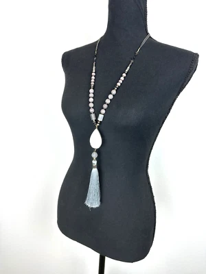 ANTHROPOLOGIE NAKAMOL Women’s 19” Boho Necklace Glass Beads Tassel - Image 1 of 4