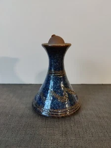 Deko Öllampe blau glasiert mit rundem Deckel - Bild 1 von 10