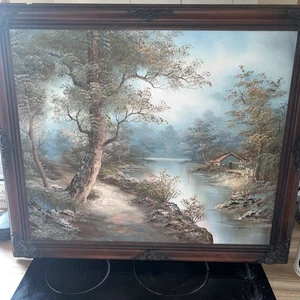 Vintage I. Capiza signiert Ölgemälde Märchenlandschaft - Italien - Rahmen 23x26 - Bild 1 von 6