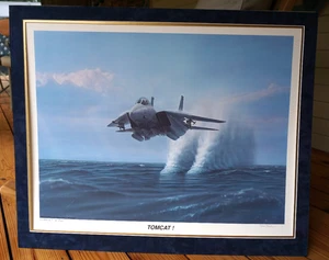 Dru Blair signiert Tomcat Grumman F14A Plus Luftfahrt Kunstdruck Poster 33" x 27" - Bild 1 von 15