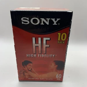 Sony 10er Pack HF High Fidelity 60 Minuten Audiokassette Normal Bias Leerkassetten - Bild 1 von 10
