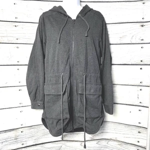 Eddie Bauer Gray Hooded Zip Utility Jacket M - Picture 1 of 8