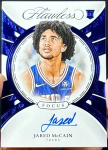 Jared McCain 2024-25 Panini Flawless Focus Autographs Sapphire 1/8 RC #FFA-JMP - Picture 1 of 2