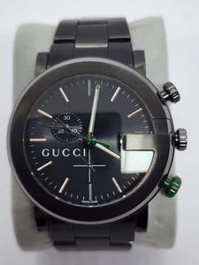 Gucci G-Chrono 101M Mens Chronograph Stainless Steel Swiss Watch Black Bracelet - Picture 1 of 12