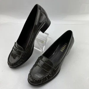 Lauren Ralph Lauren Damen grau oliv Lackleder Penny Loafer Gr. 7,5 Schuhe - Bild 1 von 10