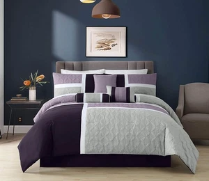 Chezmoi Collection 7-Piece Comforter Set Medallion Patchwork Quilted Bedding Set - Picture 1 of 36