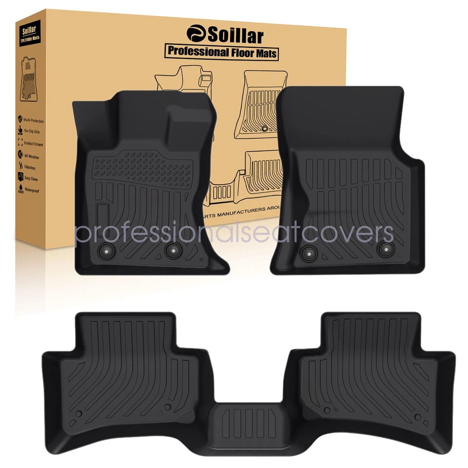 For 2017-2025 Jaguar F-Pace TPE Front & 2nd Row Floor Mats Liner Set All Weather - Image 1 of 4