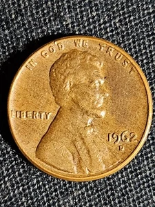 1962 D Penny Errors Letters On Rim, Close AM, VF - Picture 1 of 12