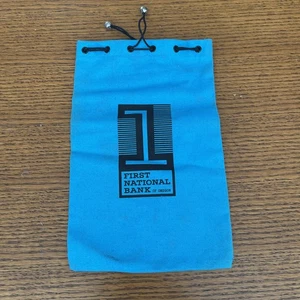 Vintage First National Bank of Oregon Drawstring Bank Deposit Money Bag 6.5x10” - Picture 1 of 4