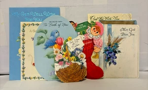 Lote de 5 tarjetas vintage con sello nuevo stock antiguo 7,50"" x 5,25"" - 4,50"" x 3"" - Imagen 1 de 8