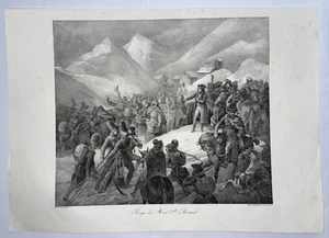 NAPOLEÓN BONAPARTE PASAJE DU MT ST BERNARD ITALIA 1822 MOTTE GRAN VISTA ANTIGUA - Imagen 1 de 6